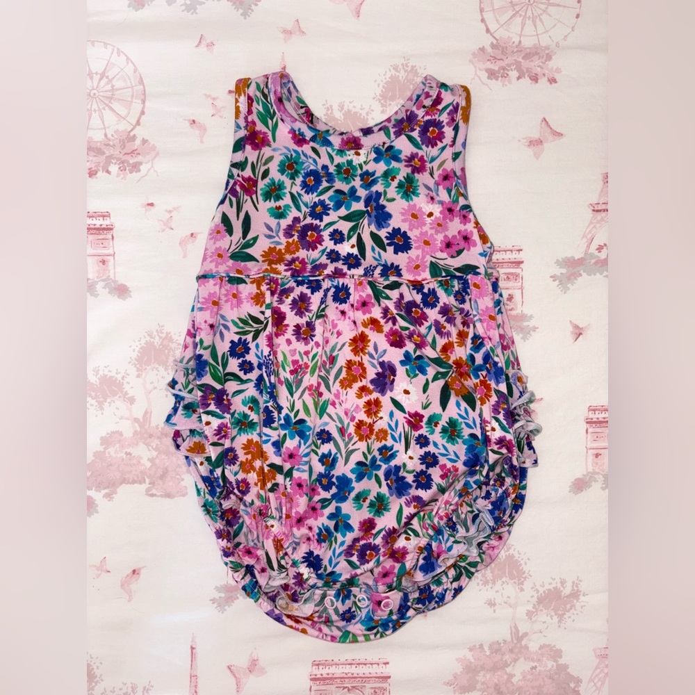 EUC Little Sleepies Sweet Pea Bubble Romper (Size 6-12 Months)